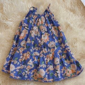 Janie and Jack Blue and Peach Floral Dress